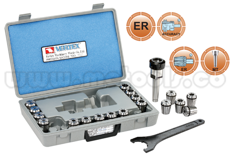 V-412.png JUEGO BOQUILLA PORTAPINZA CON CONO MORSE (MORSE TAPER) MT2-ER16 10 PIEZAS REF: V-412 - Imagen 1