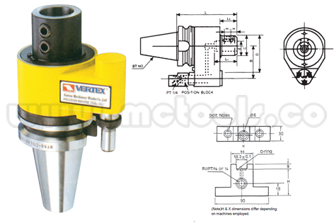 BT40SLO323-165.png ÁRBOL CONO BT40 PARA WELDONG DE 32MM CON REFRIGERACIÓN REF: BT40 SLO32-165 - Imagen 1