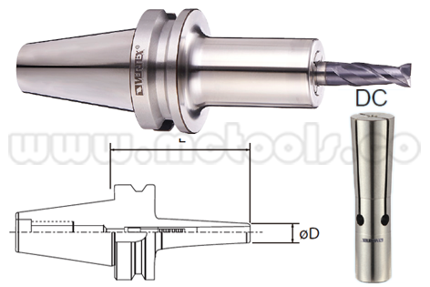 BT40-DC6.png ÁRBOL CONO PORTA BOQUILLA TIPO DC PARA ALTA VELOCIDAD BT40-DC6-90MM REF: BT40-DC6-90MM - Imagen 1