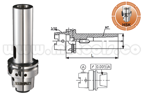 HSK-A63-MTA.png PORTA HERRAMIENTA TIPO HSK-A100. MTA3 CONO MORSE x 150MM REF: HSK-A100-MTA3-150 - Imagen 1