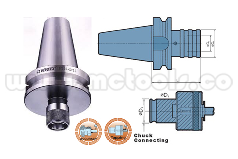 BT50-WF12-1.jpg ÁRBOL PORTA MACHOS DE CAMBIO RÁPIDO BT50 TIPO TC (M14 - M36) REF: BT50-WF33 - Imagen 1