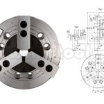 COPA MANDRIL DE 3 MORDAZAS X 135MM 5". HUSILLO PASANTE PARA CNC REF: N-205A-4