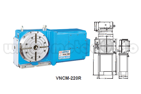 VNCM-220R.jpg CUARTO EJE NC ROTATORIO PARA CENTRO MECANIZADO DIAM 225MM REF: VNCM-220 - Imagen 1