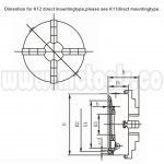 COPA MANDRIL MANUAL AUTOCENTRANTE DE 4 MORDAZAS K12-200 - Imagen 2