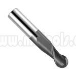 ESCARIADOR FRESA VERTICAL EN TUNGSTENO SOLIDO DE 2 FILOS,  PUNTA REDONDA CON RECUBRIMIENTO 1/8" 2 FLUTE SOLID CARBIDE BALL NOSE TMX END MILL 1-104-2012