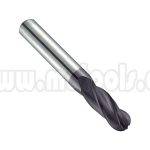 ESCARIADOR FRESA VERTICAL EN TUNGSTENO SOLIDO DE 4FILOS,  PUNTA REDONDA 3 MM (.1181") 4 FLUTE SOLID CARBIDE BALL NOSE TMX END MILL 1-181-4003